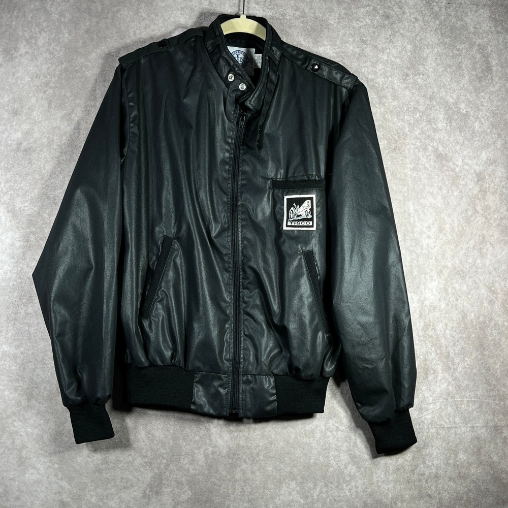 Vintage Legends Bomber Jacket Mens Size Medium‎ Black Full Zip TISCO 80s 90s USA
